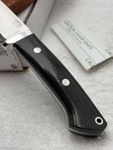 Bark River Classic Drop Point Hunter Black Linen Micarta Handles New In Box Made In USA 
