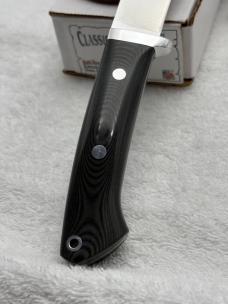 Bark River Classic Drop Point Hunter Black Linen Micarta Handles New In Box Made In USA 