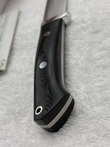 Bark River Classic Drop Point Hunter Black Linen Micarta Handles New In Box Made In USA 
