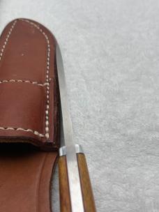 Bark River Fixed Blade Sheath Knife Wooden Handles Made In USA 
