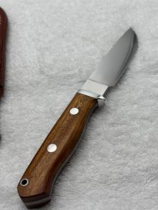 Bark River Fixed Blade Sheath Knife Wooden Handles Made In USA 