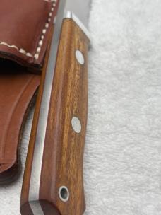 Bark River Fixed Blade Sheath Knife Wooden Handles Made In USA 