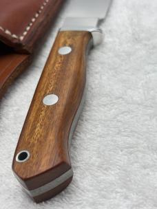 Bark River Fixed Blade Sheath Knife Wooden Handles Made In USA 