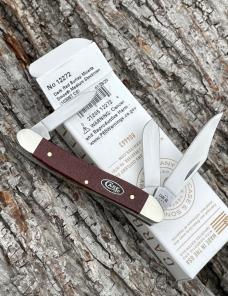 CASE XX ** 2025 DARK RED BURLAP MICARTA MEDIUM STOCKMAN CS