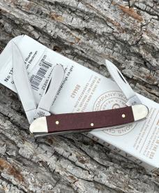 CASE XX ** 2025 DARK RED BURLAP MICARTA MEDIUM STOCKMAN CS