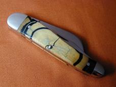 Titusville Cutlery Cross Cut Mammoth Ivory Rooster Comb Farmer Knife Super Rare 1 of 10 COA USA Made