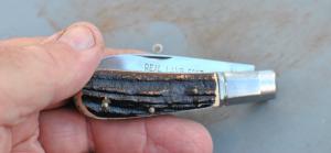 Lamb Foot Blade IWhitby Stainless Italy 3 1/2" Stainless Hardware Coffin Bolsters Mint Mirror Polish