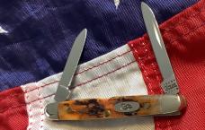 Case xx 2000 Eisenhower (6201) w/ Autumn Peach Seed Bone Handles -NOS