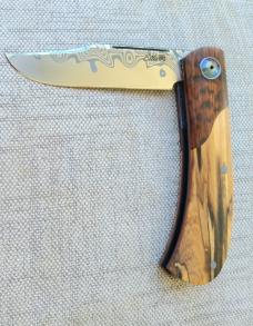 Johan Ellis Igwe.Lanny..4",Karilian Scales & Snakewood Bolsters...G10 and titanium frame...Damacore 