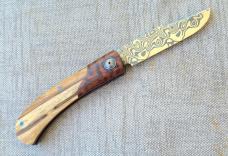 Johan Ellis Igwe.Lanny..4",Karilian Scales & Snakewood Bolsters...G10 and titanium frame...Damacore 