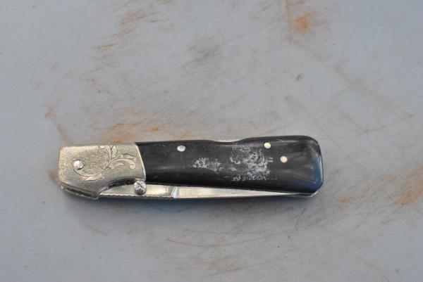 Mike 'Whiskers' Allen And Linda Karst 4 1/4" Closed Big Cat Skrim Buffalo Handles File Work Engraved