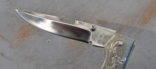 Mike 'Whiskers' Allen And Linda Karst 4 1/4" Closed Big Cat Skrim Buffalo Handles File Work Engraved