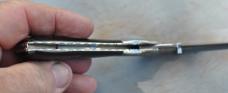 Mike 'Whiskers' Allen And Linda Karst 4 1/4" Closed Big Cat Skrim Buffalo Handles File Work Engraved