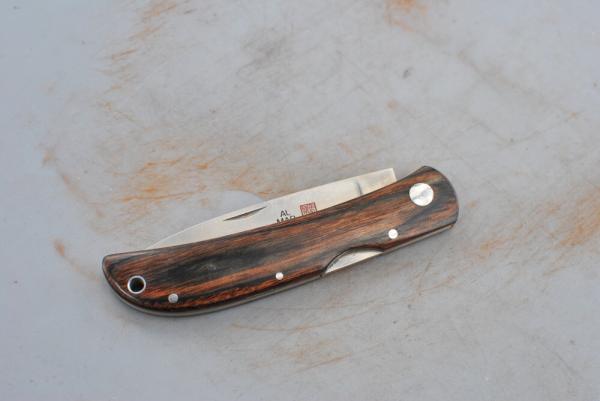 Al Mar Seki City Japan Falcon 4" Closed Mint Handled Never Honed Wood handles Lanyard Hole 