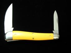 Great Eastern Cutlery GEC Yellow Linen Micarta Yellow Dog Whittler Knife NIT USA Made 380225
