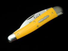 Great Eastern Cutlery GEC Yellow Linen Micarta Yellow Dog Whittler Knife NIT USA Made 380225