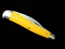 Great Eastern Cutlery GEC Yellow Linen Micarta Yellow Dog Whittler Knife NIT USA Made 380225