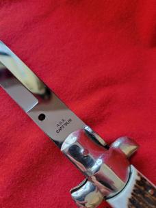 Monster AGA Campolin Switchblade ~ 17 1/2 inch Sambar Stag