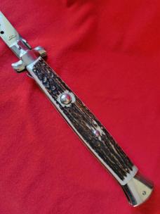 Monster AGA Campolin Switchblade ~ 17 1/2 inch Sambar Stag