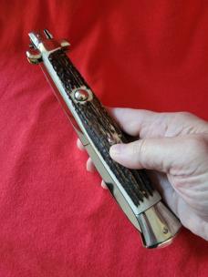 Monster AGA Campolin Switchblade ~ 17 1/2 inch Sambar Stag