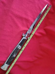 Monster AGA Campolin Switchblade ~ 17 1/2 inch Sambar Stag