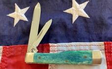Case xx 2001 GunStock Knife (6215) w/ Peacock Appaloosa Bone Handles -NOS