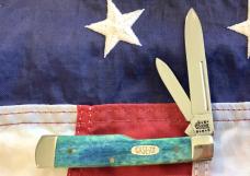 Case xx 2001 GunStock Knife (6215) w/ Peacock Appaloosa Bone Handles -NOS