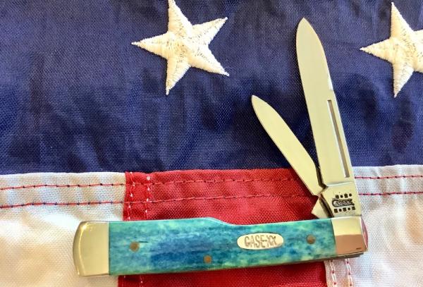 Case xx 2001 GunStock Knife (6215) w/ Peacock Appaloosa Bone Handles -NOS