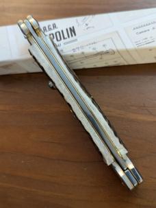  NIB 11"- 28 cm A.G.A. Campolin Alpine Stag Horn Maltese Automatic Lockback Stiletto