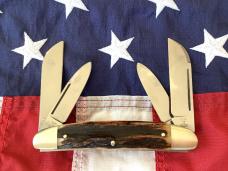 Hen & Rooster -Bertram Cutlery Large Deer Hunter Congress w/ Nice Stag Handles