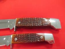 Two Case XX 1998 Red Bone Fixed Blades One Is Pattern # 678-3 1/2  the other one 647-5