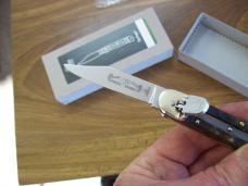 Hubertus Knife Solingen, Germany Small 08 Rare BIg Horn Edition 5 3/4 " Open Lilyput NIB