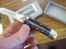 Hubertus Knife Solingen, Germany Small 08 Rare BIg Horn Edition 5 3/4 " Open Lilyput NIB