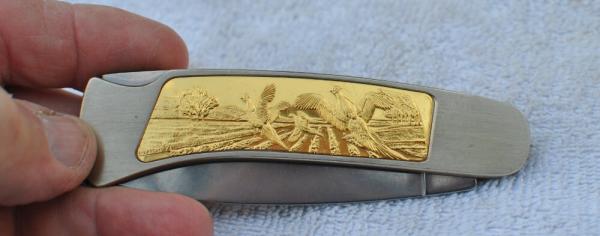 Folding Hunter Solingen West Germany Mint 4 1/4" Closed Pheasant Insert lock Back Nickel Frame Folding Hunter Solingen West Germany Mint 4 1/4" Closed Pheasant Insert lock Back Nickel Frame