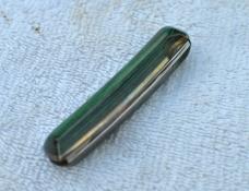 Al Mar Connection? 2 3/4" Closed Mint Layered Green Wood Tab Lock Brass Frame Tight Loud Snap