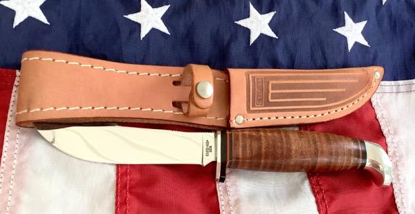 Case xx Fixed Blade Hunter (M366) w/ Leather Wrap Handles w/ Sheath -NOS