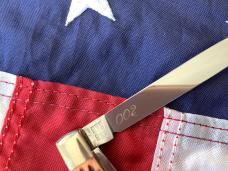 1997 Bulldog Brand HAND MADE 2 Blade Doctor Knife w/ Wide Spatula Bade & Brown Jigged Bone Handles
