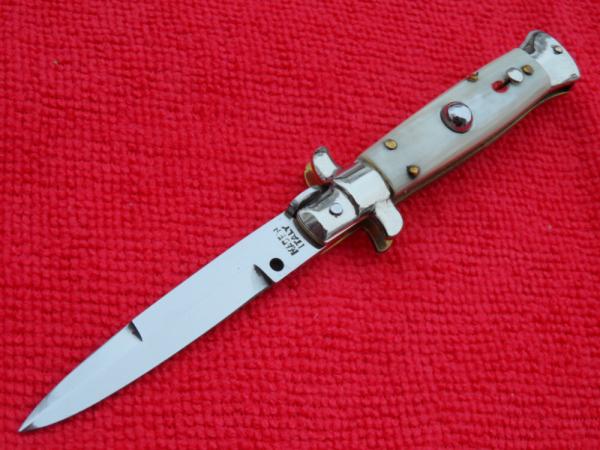 vintage 5-1/2"Folgore/ Dibon classic Stiletto Blond horn red dot Picklock 