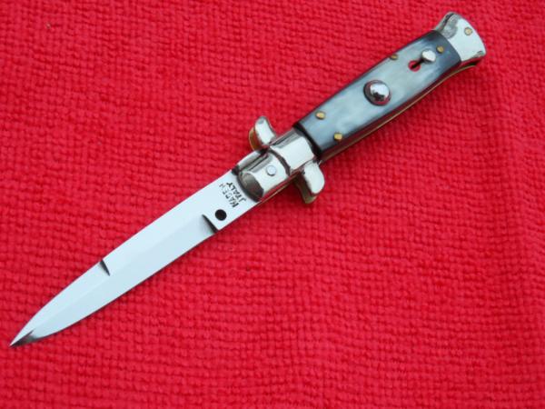 vintage 5-1/2" Folgore/Dibon classic Stiletto Brazilian horn red dot Picklock 