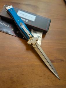 NIB AGA CAMPOLIN TURQUOISE ALUMINUM ZERO PLUS AUTOMATIC WITH POLISHED DAGGER 26cm-10.25 INCHES 