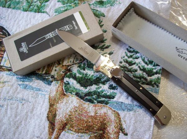 Hubertus Knife Shellpuller Patronenzieher Solingen Large Size 11 Exotic Black Ebonywood UNUSED NIB.