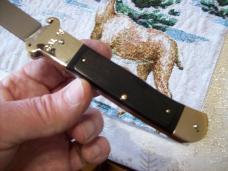 Hubertus Knife Shellpuller Patronenzieher Solingen Large Size 11 Exotic Black Ebonywood UNUSED NIB.
