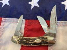 1st Generation 1984 Bulldog Brand Stockman “North Carolina Tobacco King” w Gnarly Stag Handles
