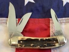 1st Generation 1984 Bulldog Brand Stockman “North Carolina Tobacco King” w Gnarly Stag Handles