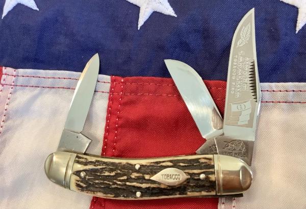 1st Generation 1984 Bulldog Brand Stockman “North Carolina Tobacco King” w Gnarly Stag Handles