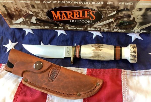 Marbles USA -Plainsman Skinner w/ Stag handles & Stag pomel -Razor Sharp! Marbles USA -Plainsman Skinner w/ Stag handles & Stag pomel -Razor Sharp!