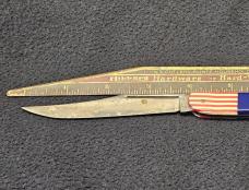 Imperial Knife Co - Prov, R.I. - 1936-1952 - American Flag - Fish Knife, Tickler, Texas Toothpick