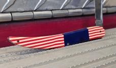 Imperial Knife Co - Prov, R.I. - 1936-1952 - American Flag - Fish Knife, Tickler, Texas Toothpick