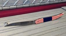 Imperial Knife Co - Prov, R.I. - 1936-1952 - American Flag - Fish Knife, Tickler, Texas Toothpick