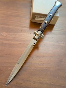 NEW FRANK BELTRAME SWITCHBLADE STILETTO 28cm-11INCH IN ZIRICOTE WOOD BAYONET BLADE 